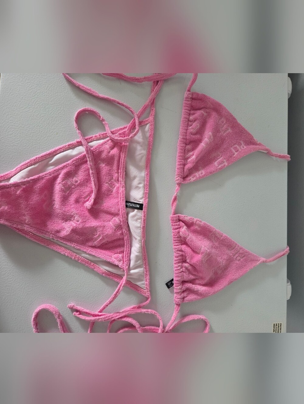 Terry Cloth Triangle Bikini